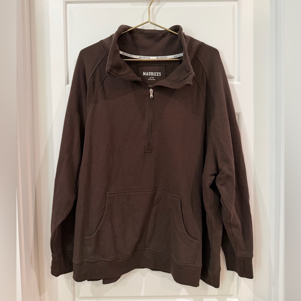 NEW! Maurices Brown quarter zip 3x